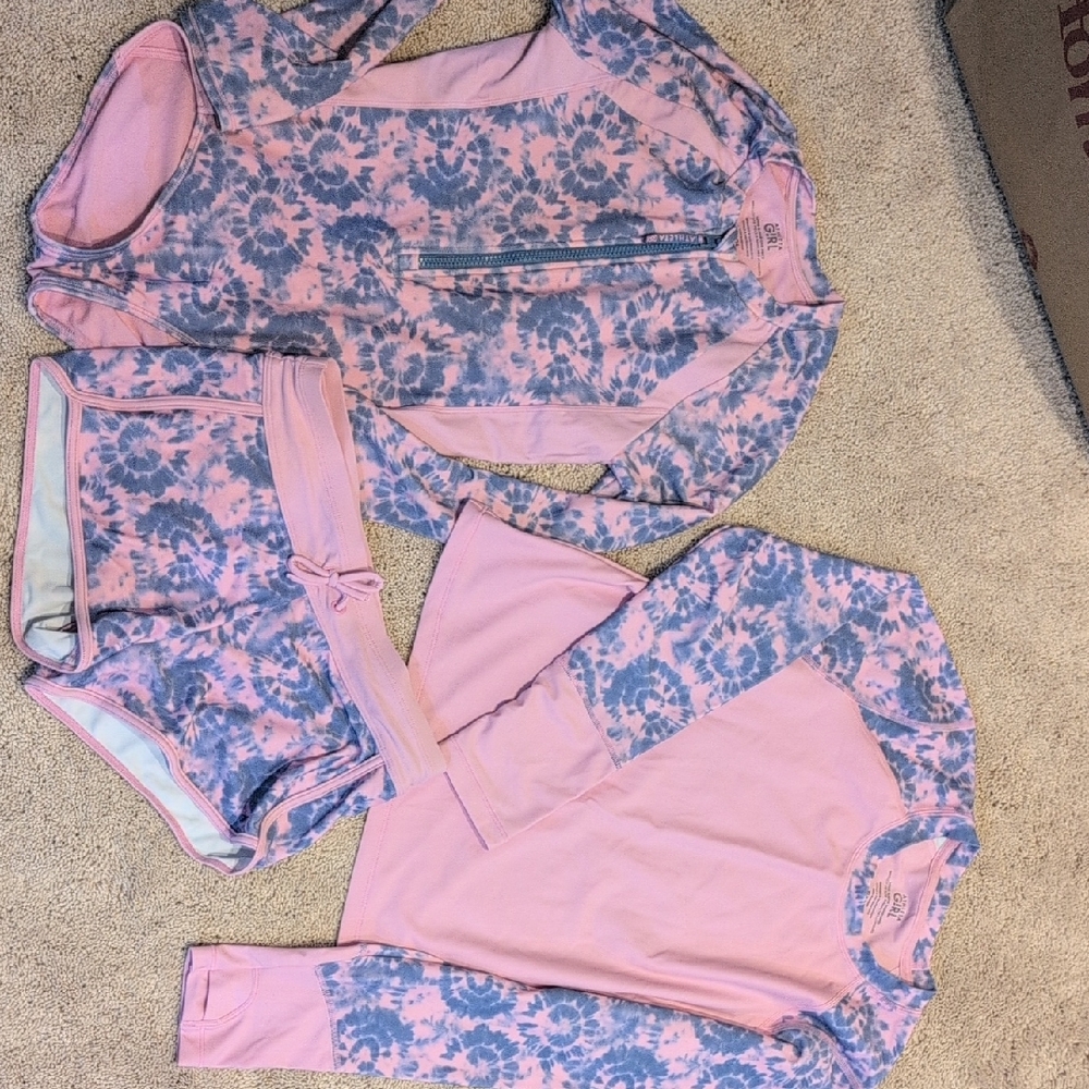 Girl''s Pink and Blue Tie-Dye Sleepwear Set